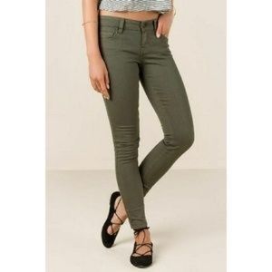 VINCE Army Green Riley Skinny Jeans Leggings sz 25